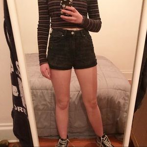 H&M high waisted black shorts